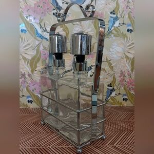 Vntg Pump Decanters with Caddy